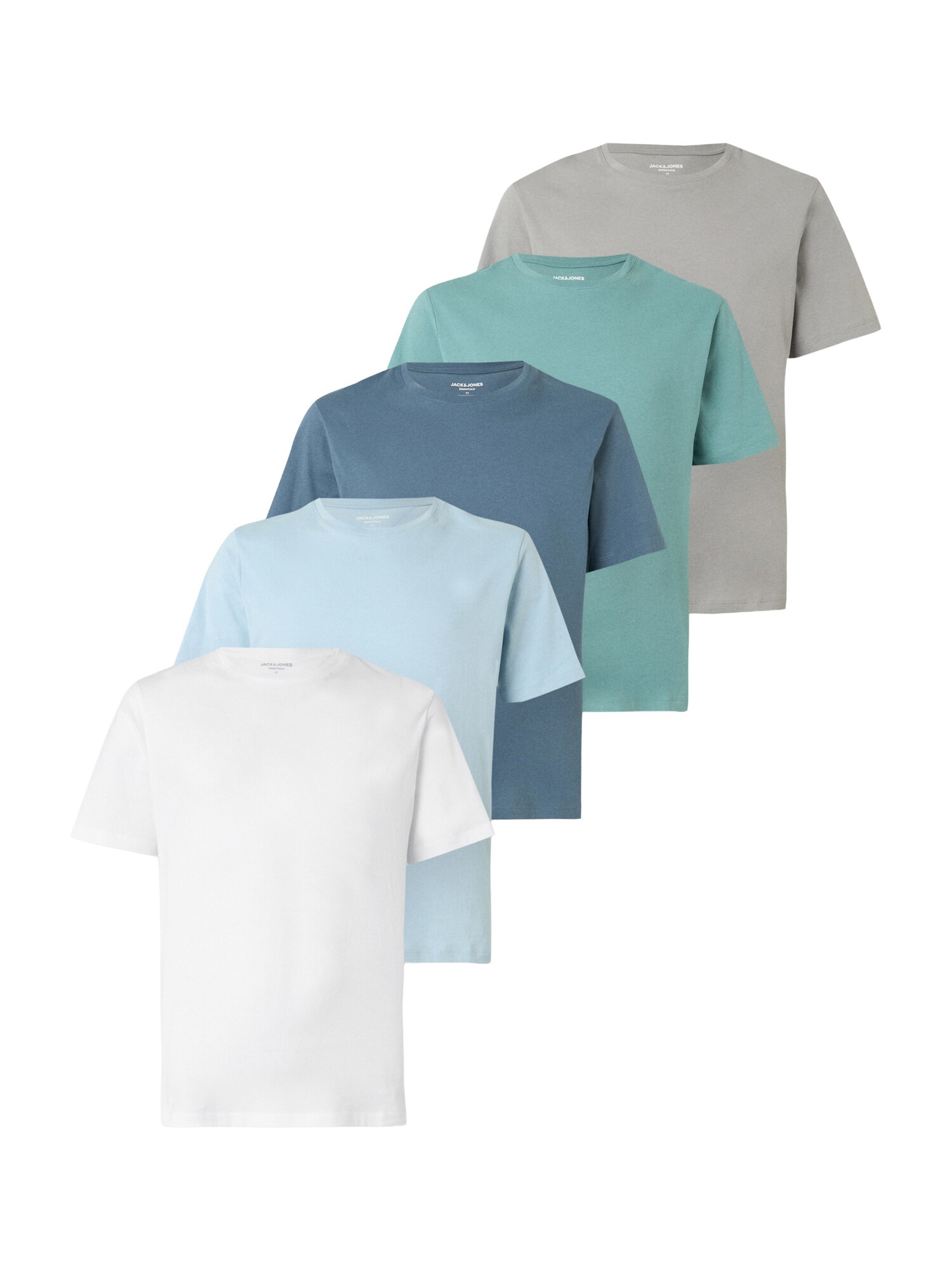 JACK & JONES Tricou Essentials  bleumarin / albastru deschis / gri / verde / alb