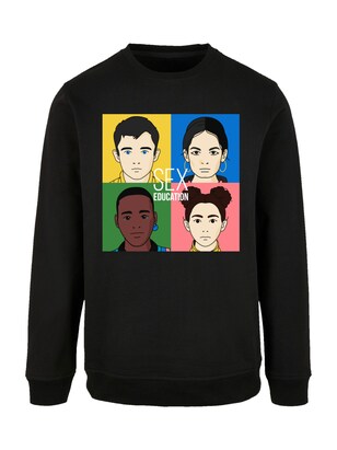 F4NT4STIC Sweatshirt ‘Sex Education Netflix TV Series’ Blauw / Geel / Groen / Zwart