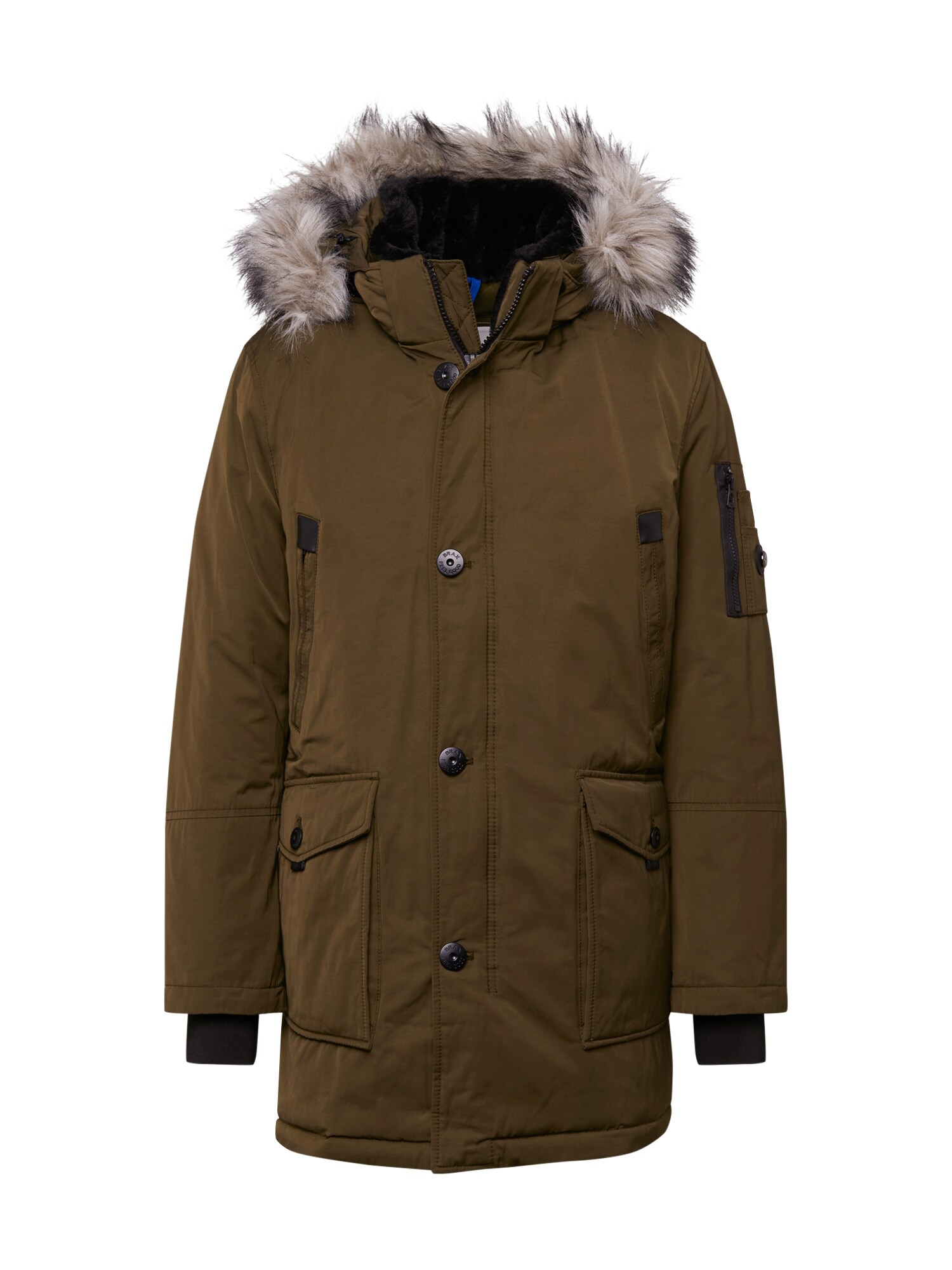 BRAX Rudeninis-žieminis paltas 'Style Evereset'  tamsiai žalia / smėlio
