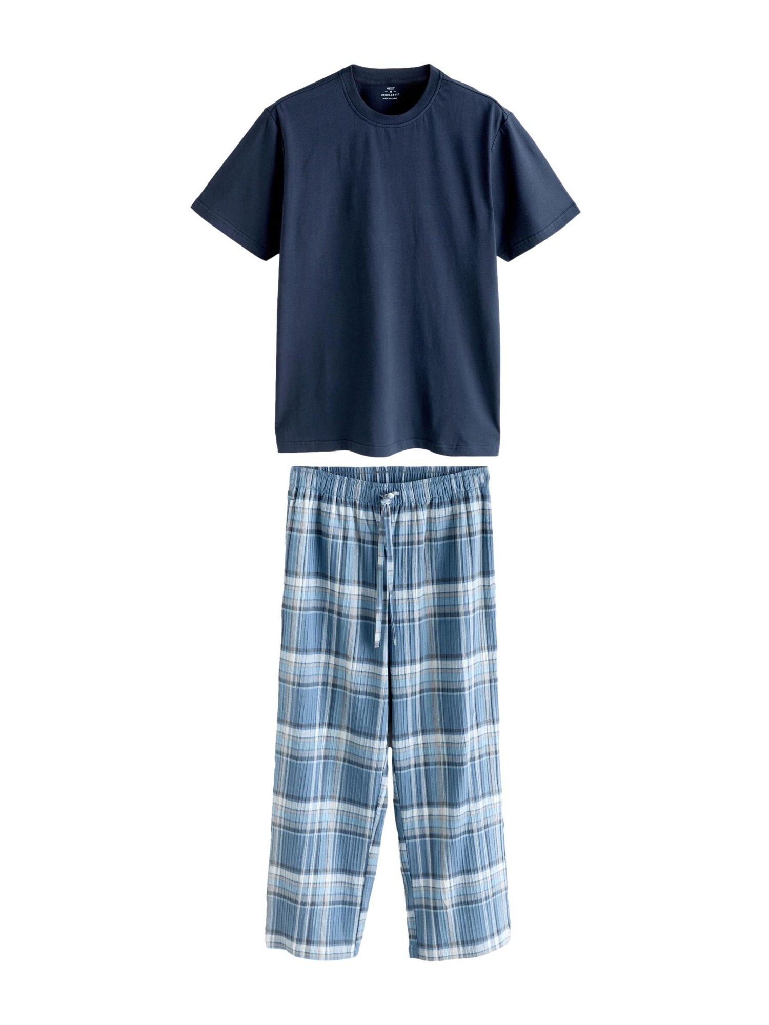 Next Pijama lungă  albastru / bleumarin / alb