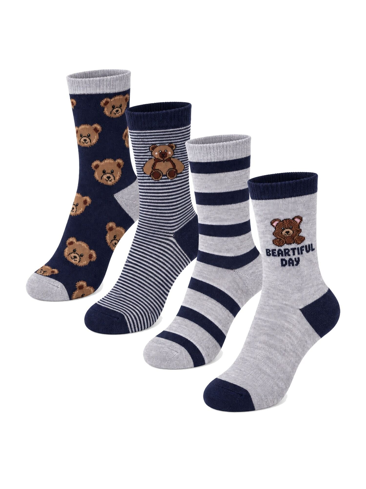 Penti Čarape 'PENTI Jungen Teddy-Bär-Muster 4er-Pack Socken' miks boja