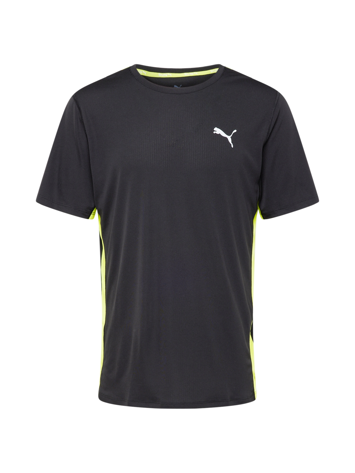 PUMA Tehnička sportska majica 'RUN FAVORITE VELOCITY'  siva / svijetlozelena / crna