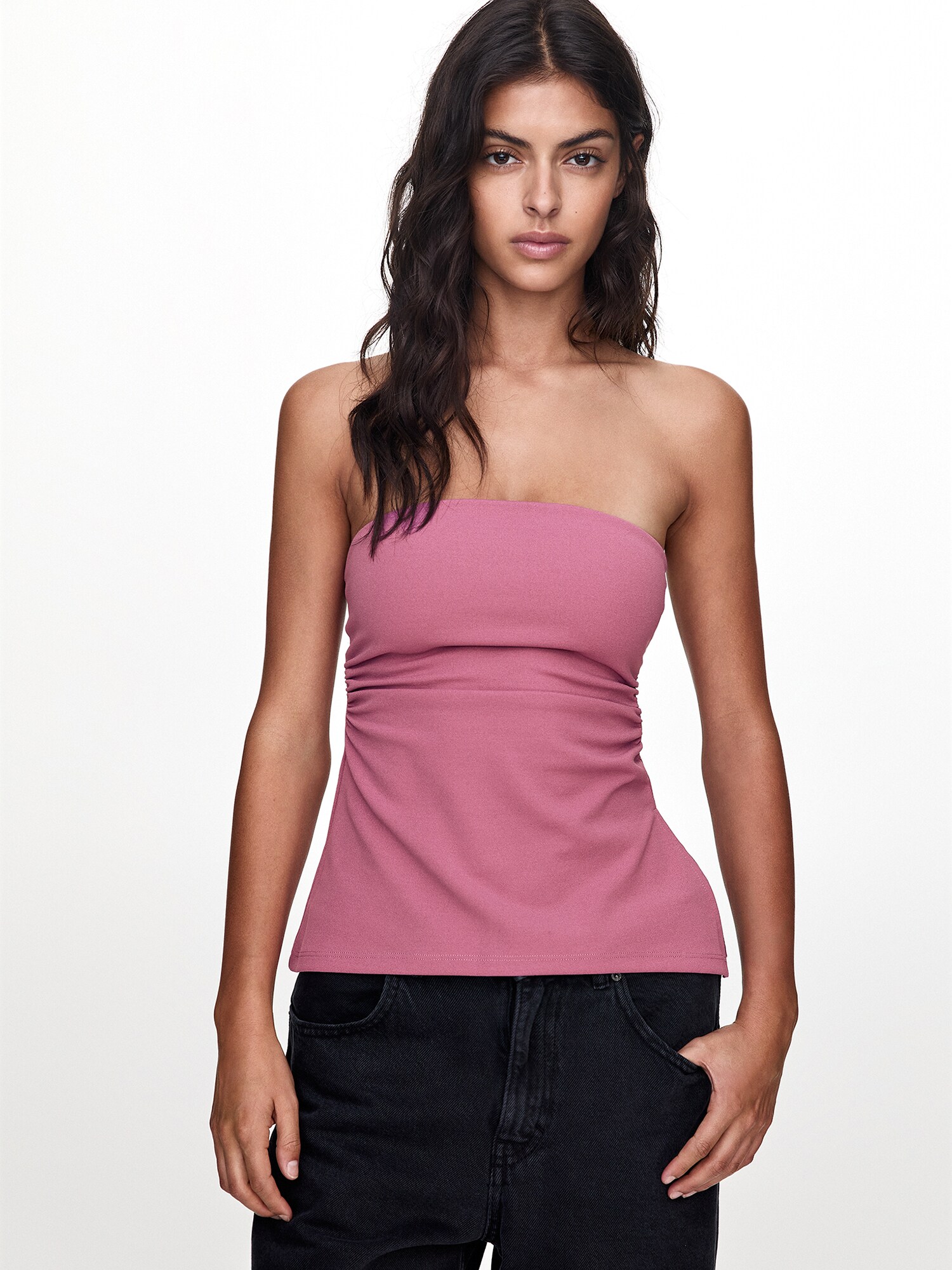 Pull&Bear Top  rózsaszín melír termék 2. képe