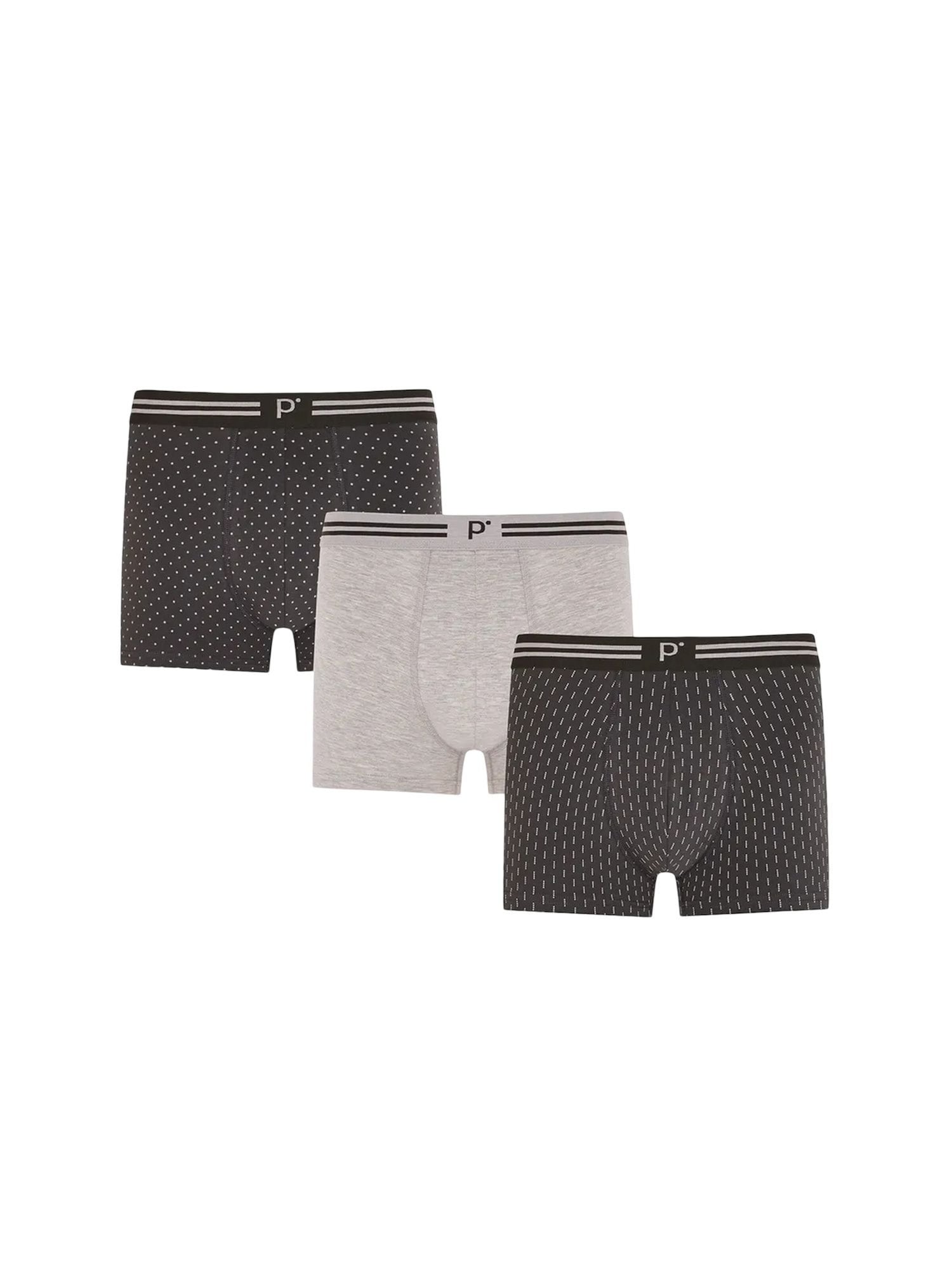Penti Bokserice 'PENTI Herren-Boxershorts Darkmark mit Punktmuster' antracit siva