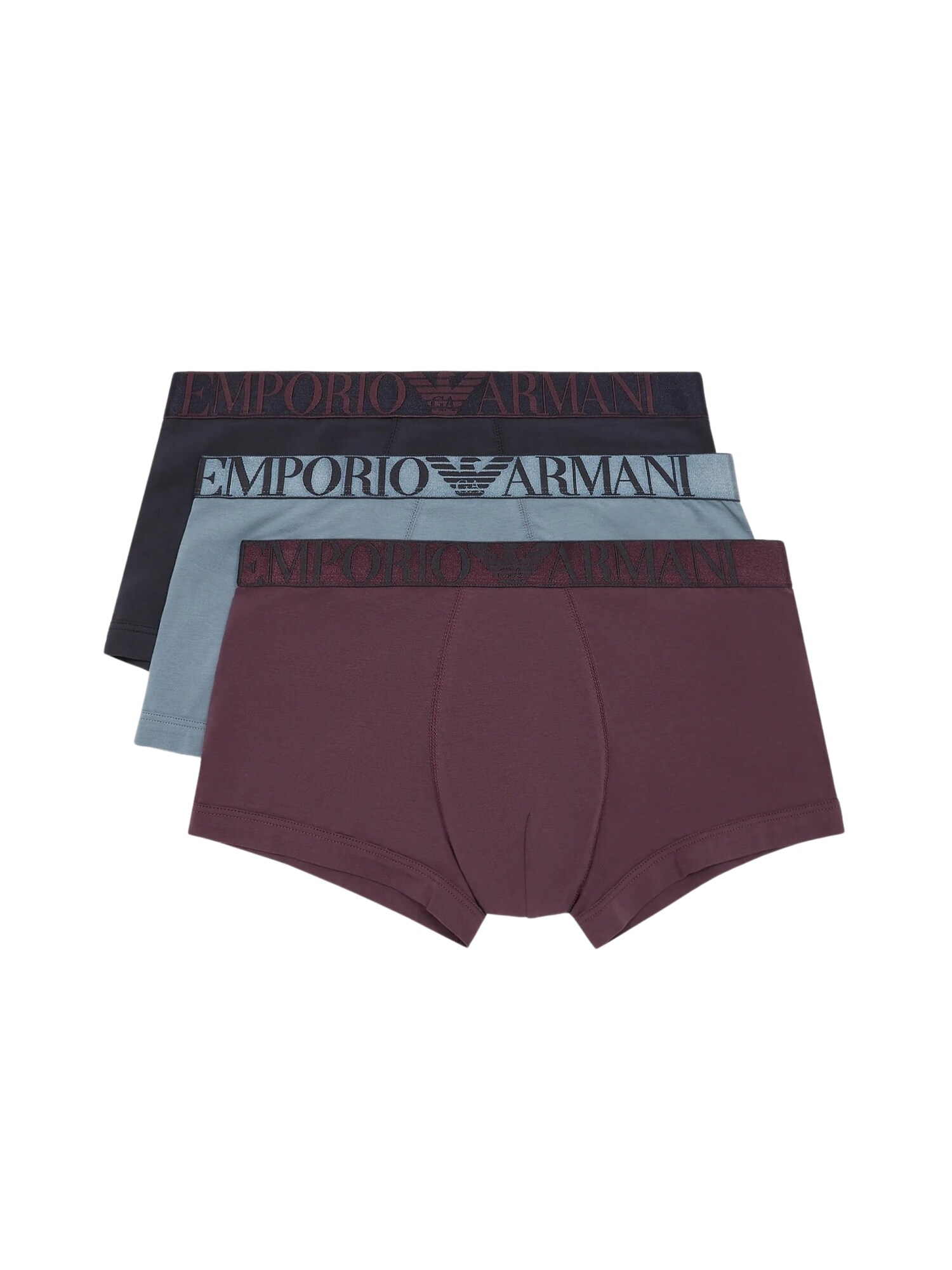 Emporio Armani Boxerky námornícka modrá / modrosivá / cyklaménová / čierna