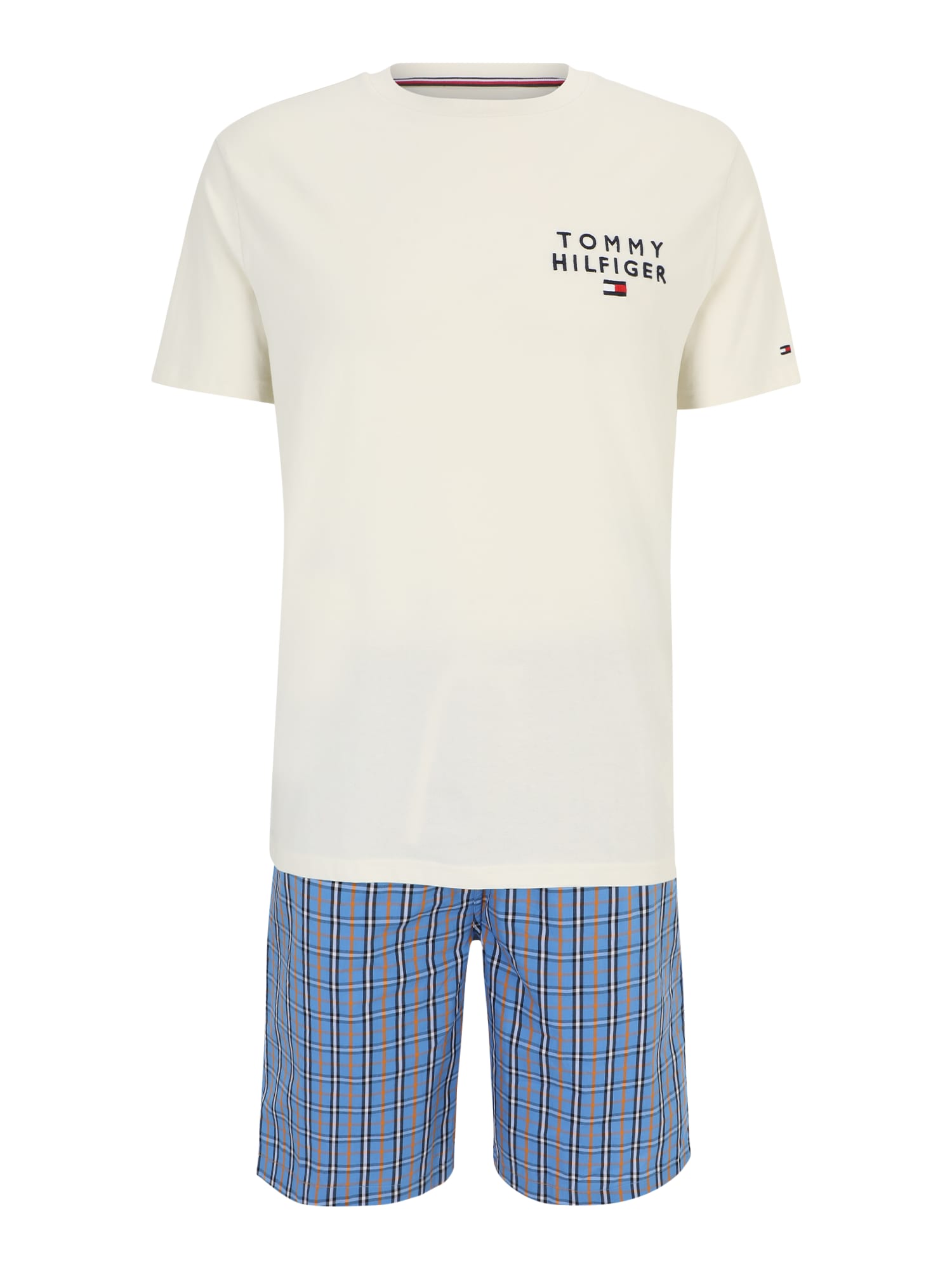 Tommy Hilfiger Underwear Къса пижама  светлобежово / нейви синьо / оранжево / червено