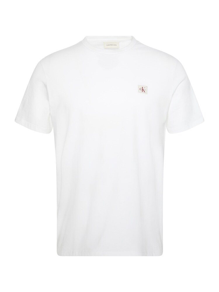 Calvin Klein Jeans T-Shirt Herren Größe L creme / blutrot / weiß