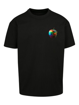 F4NT4STIC Shirt ‘Colorfood Collection – Rainbow Apple’ Gemengde kleuren / Zwart