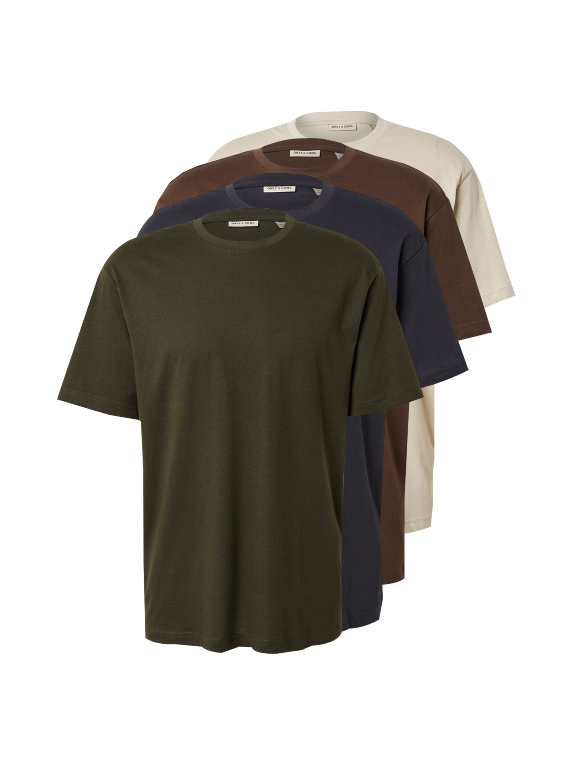 ONLY & SONS T-shirt 'ONSFRED' mörkblå / mörkbrun / ljusgrå herr
