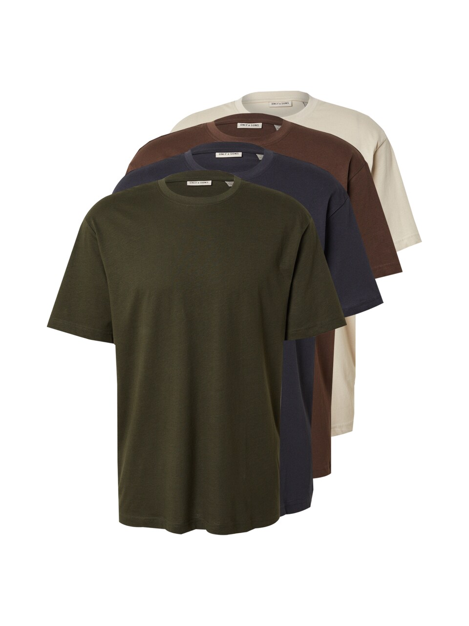 T-shirt 'ONSFRED' mörkblå / mörkbrun / ljusgrå
