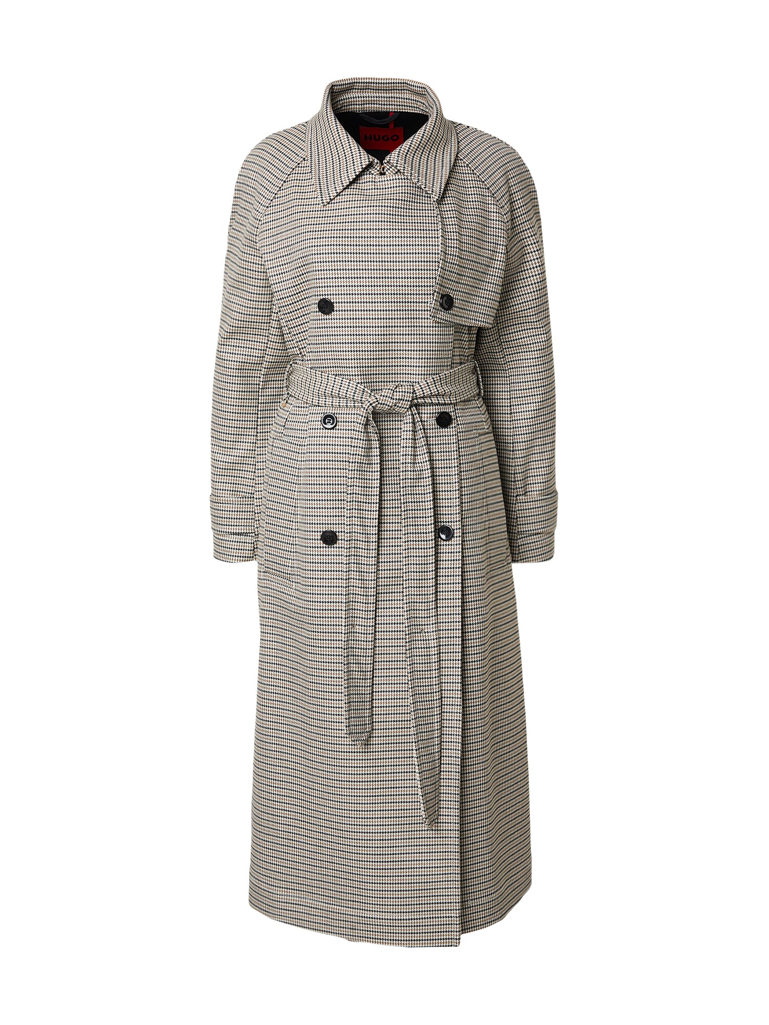 HUGO Palton de primăvară-toamnă Mesilla  maro cămilă / negru / alb