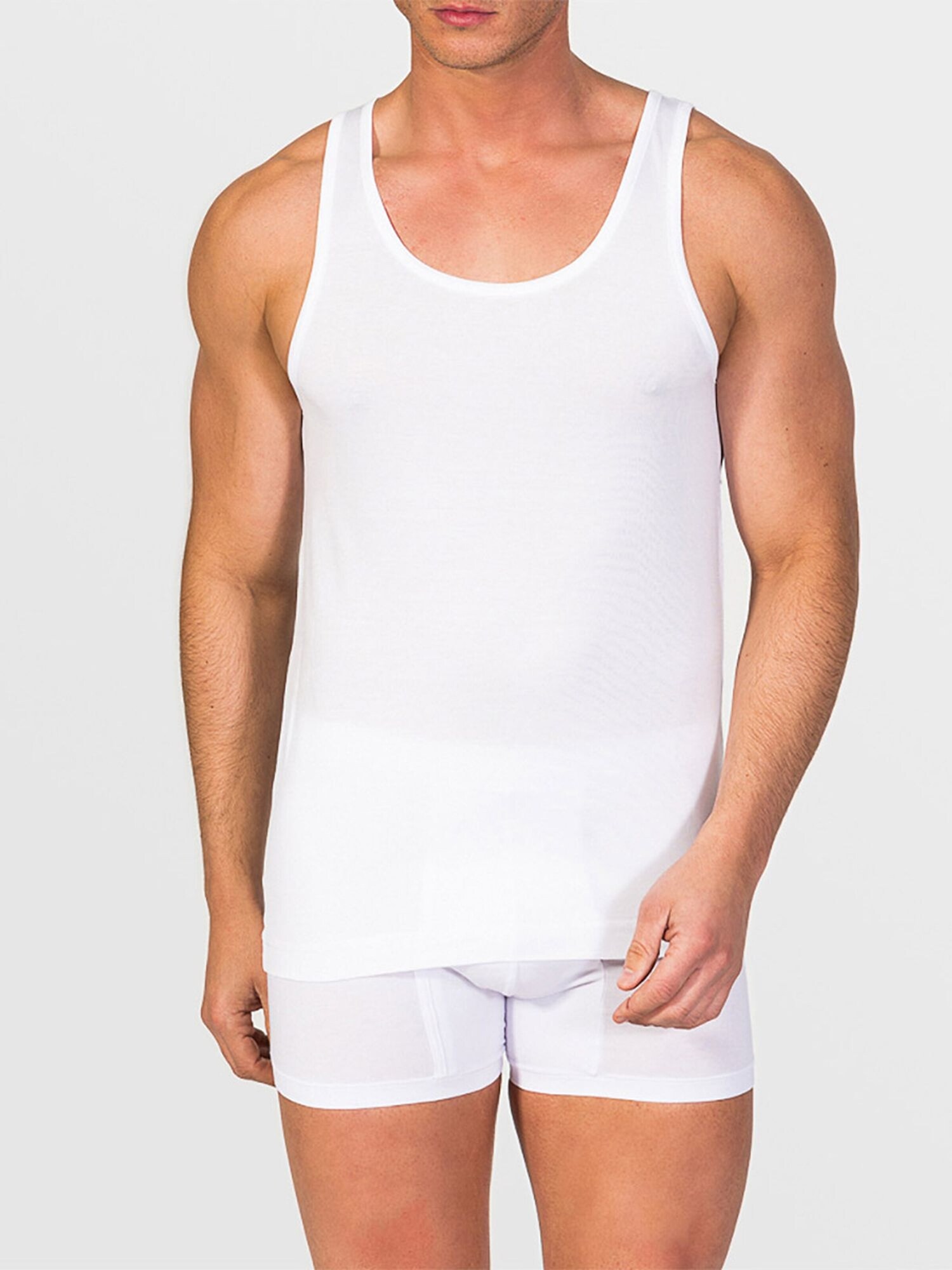 zd ZERO DEFECTS Camiseta térmica 'Tank Top 100% Mercerized Cotton'  blanco
