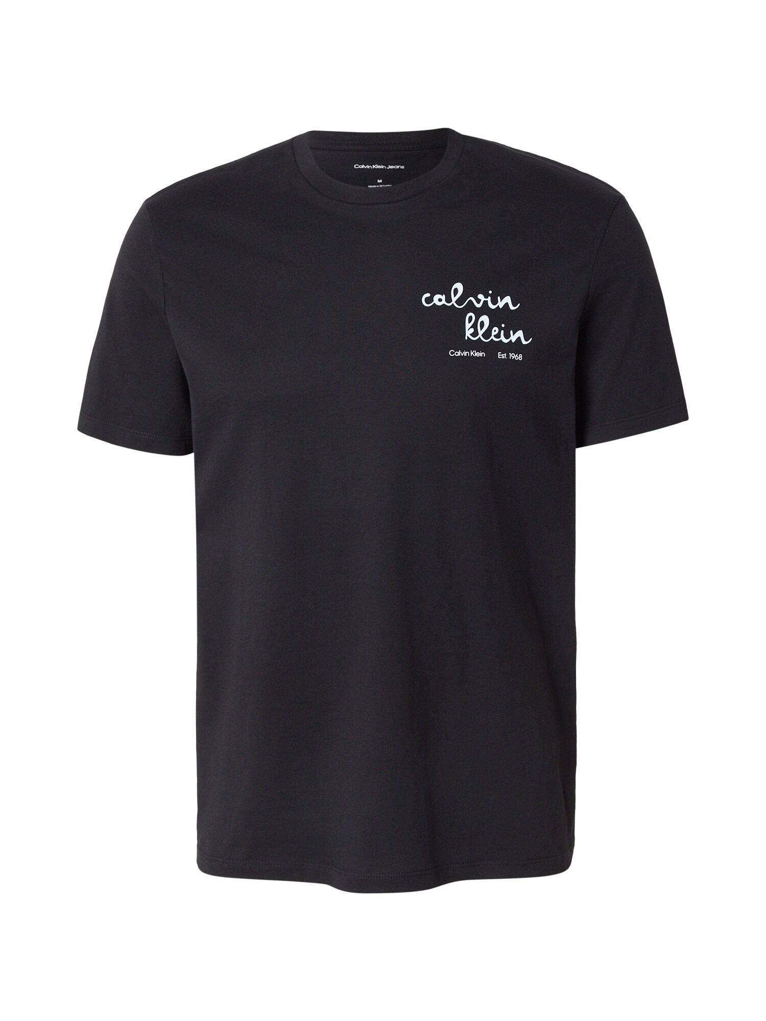 Calvin Klein Jeans Tricou 'Logo Graphic'  albastru pastel / negru / alb