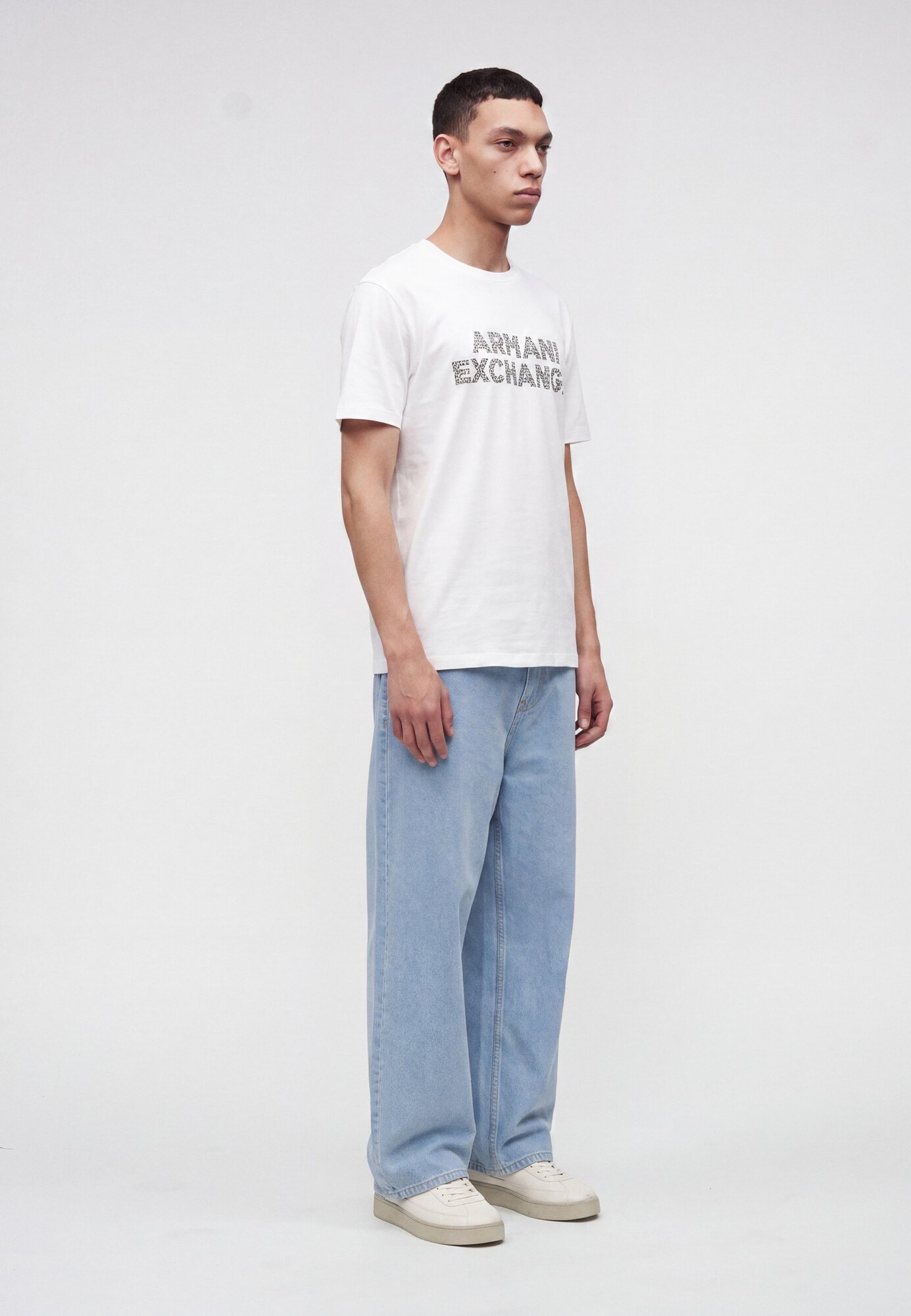 ARMANI EXCHANGE Camiseta negro / offwhite – imagen 3