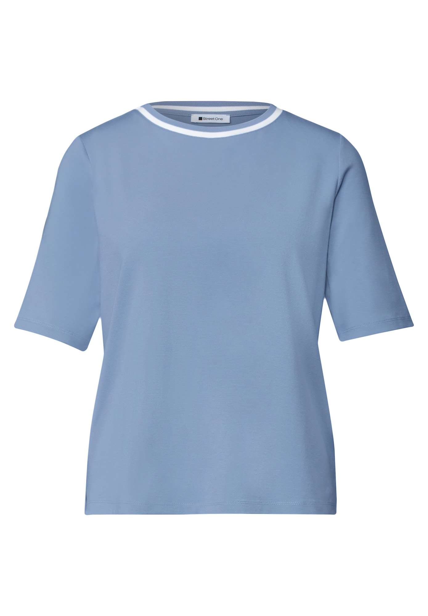 STREET ONE Tricou albastru deschis / alb