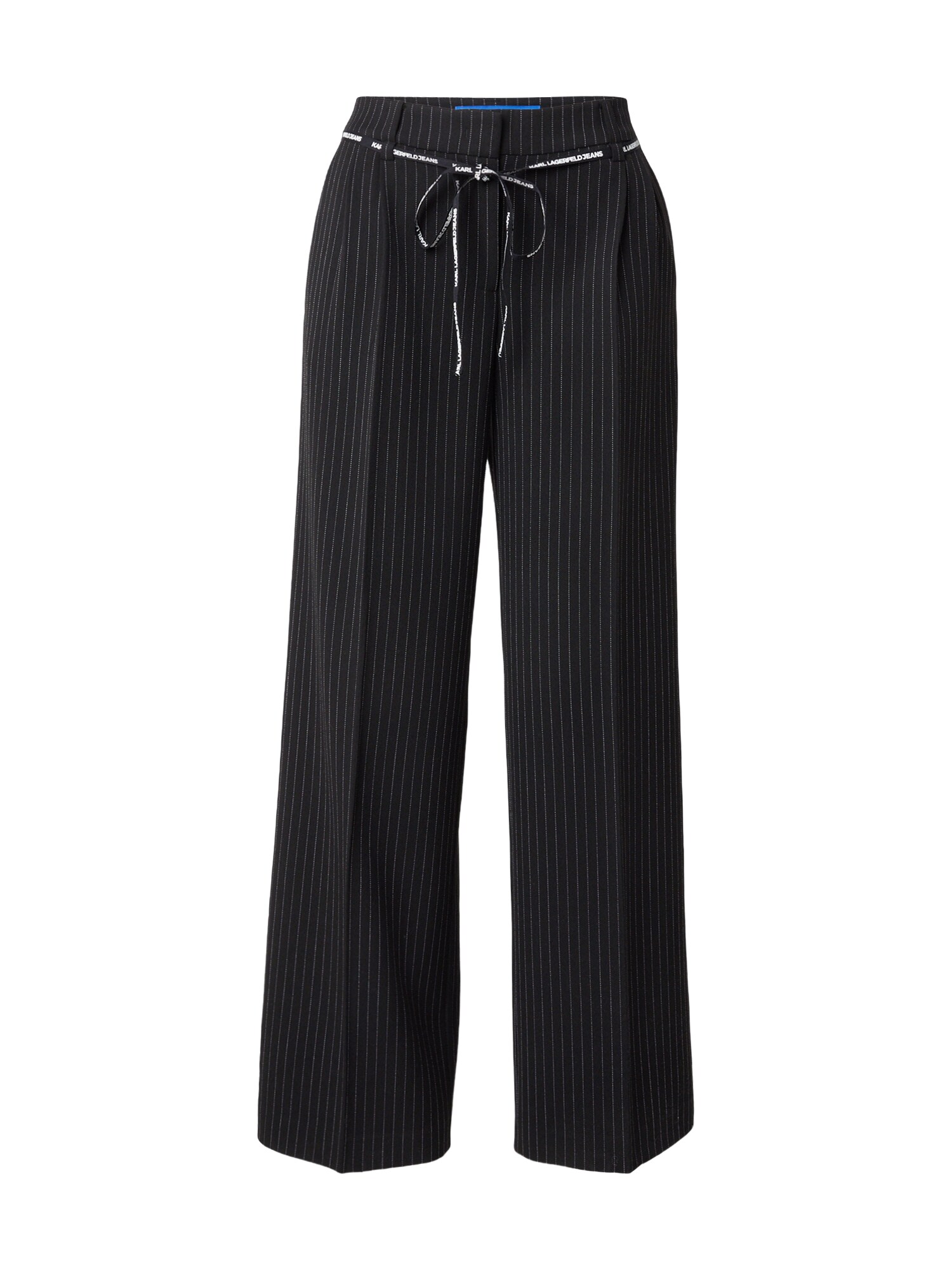 KARL LAGERFELD JEANS Pantalón plisado  negro / blanco