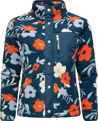 Ragwear Fleece jas ‘Appopis’ Lichtblauw / Petrol / Oranje / Wit