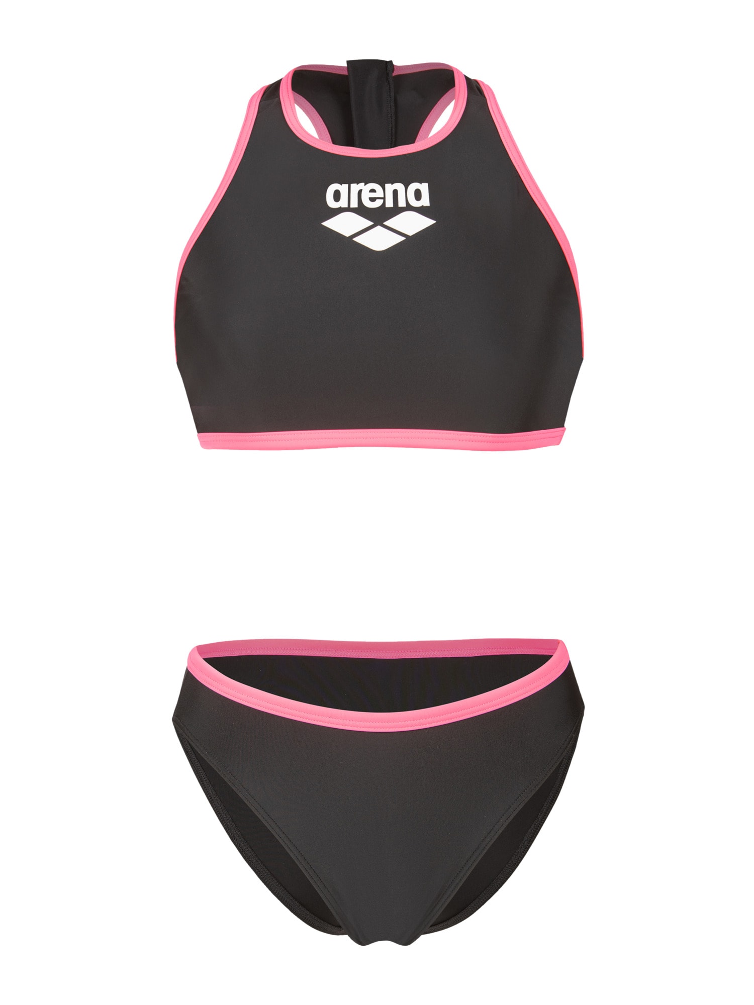 ARENA Costum de baie două piese Y-LINE  roz neon / negru / alb