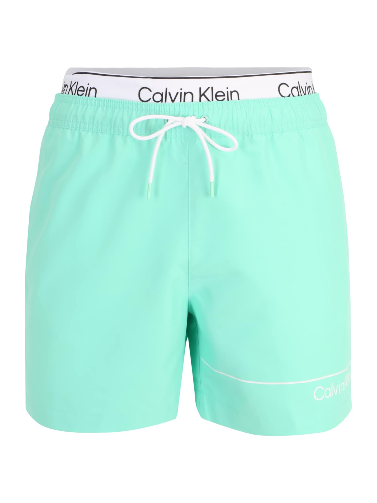 Calvin Klein Swimwear Шорти за плуване  тюркоазен / черно / бяло