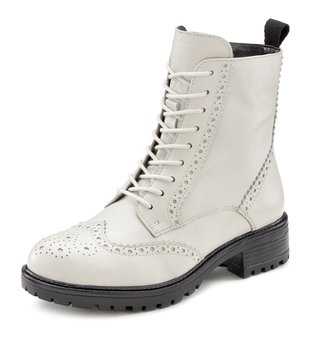 LASCANA, Šnurovacie členkové čižmy, Biela, Obrázok 2 z 5