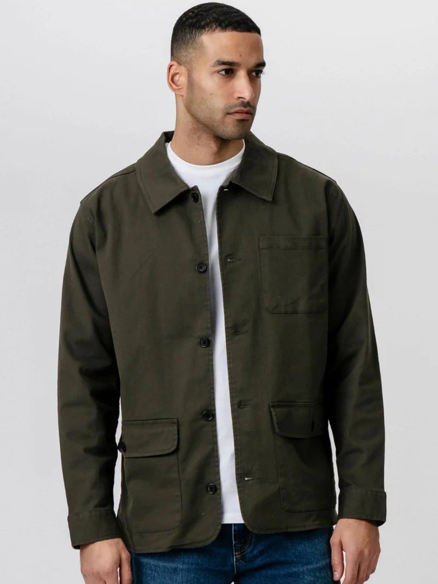 TEESHOPPEN Geacă de primăvară-toamnă ' Twill Shirt '  oliv