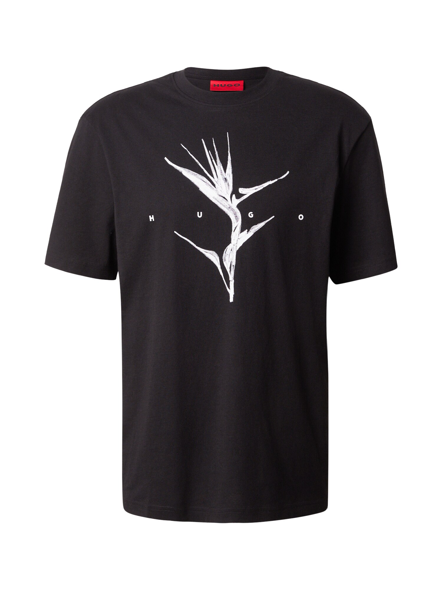 HUGO Tricou Darise negru / alb