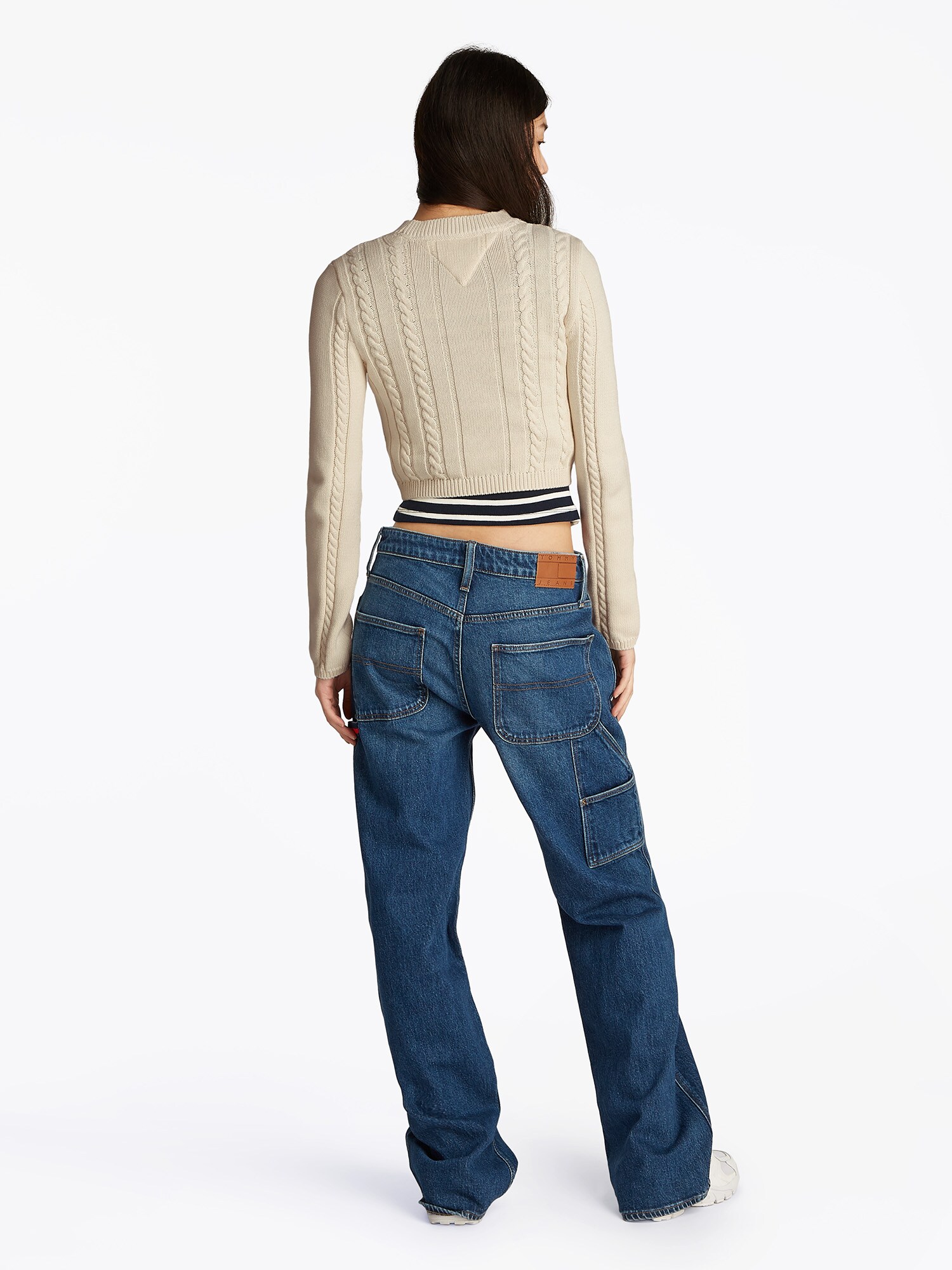 Tommy Jeans Sveter krémová / jasne červená (obrázok 3)