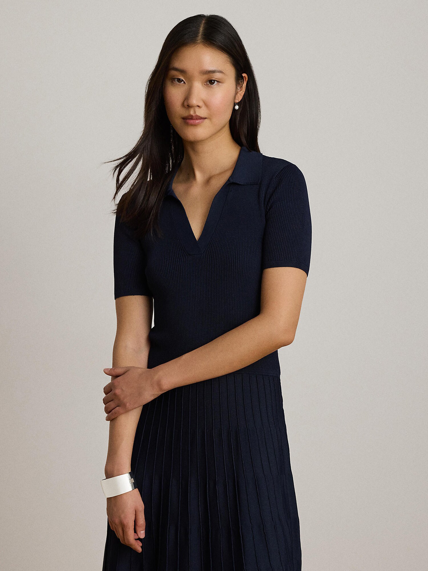 Lauren Ralph Lauren Vestido de punto navy – imagen 4