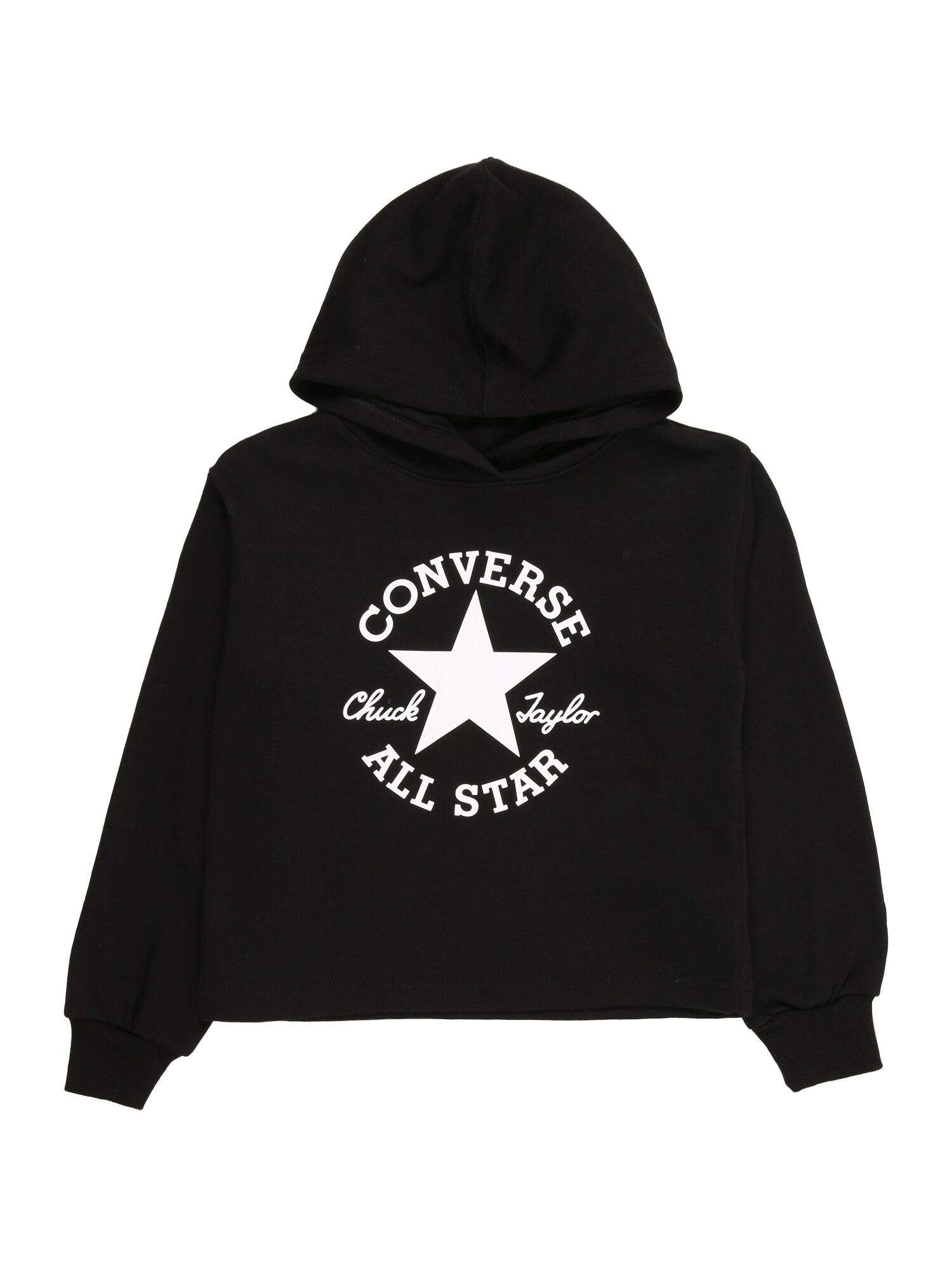 CONVERSE Bluză de molton  negru / alb