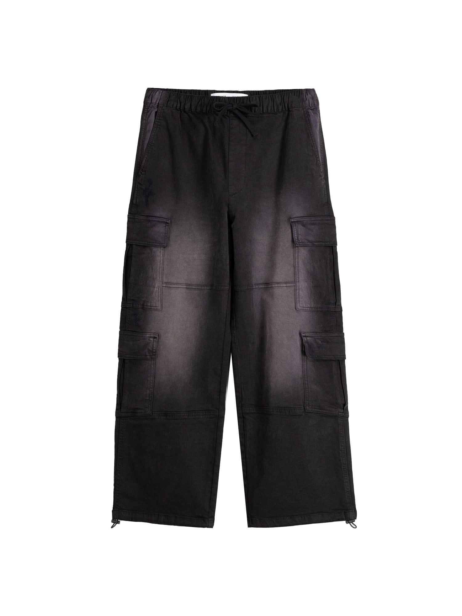 Bershka Pantaloni cu buzunare  gri / negru
