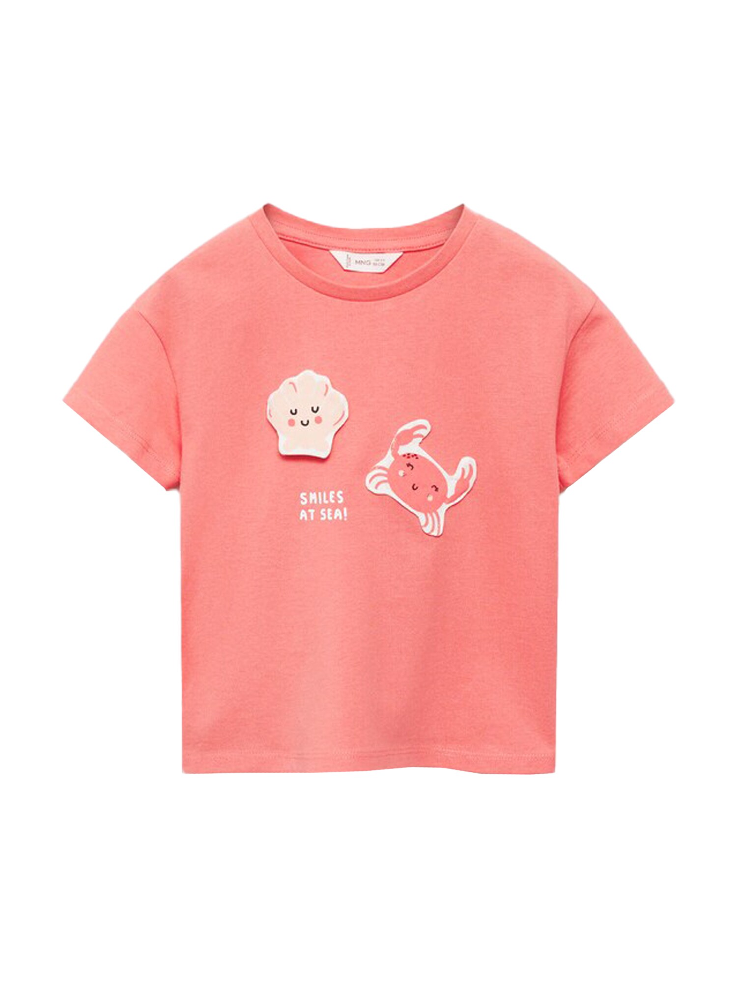 MANGO KIDS Póló 'CRAB'  krém / korál / fehér akciós termékkép 1