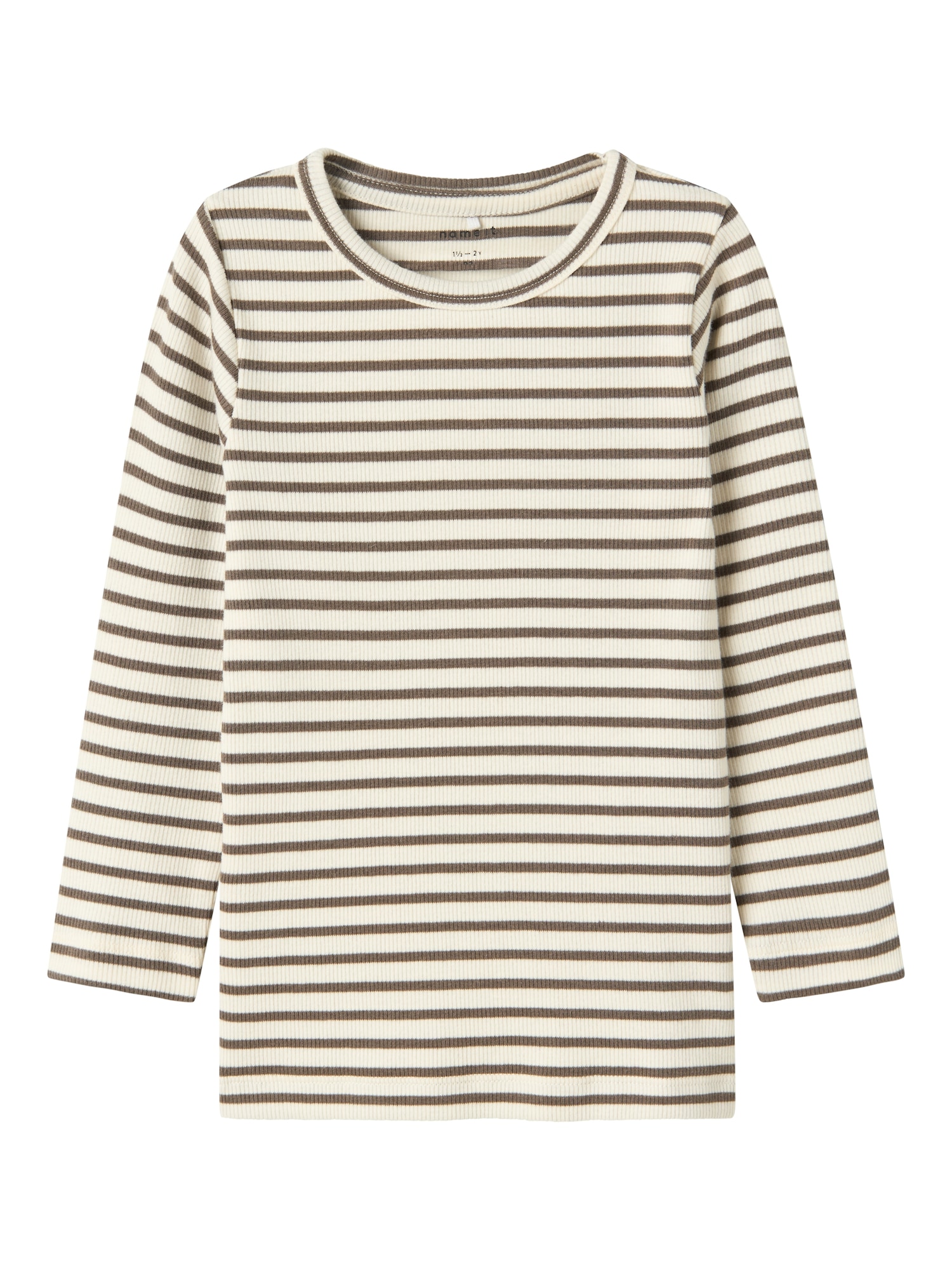 NAME IT Tricou Bani  maro deschis / alb murdar