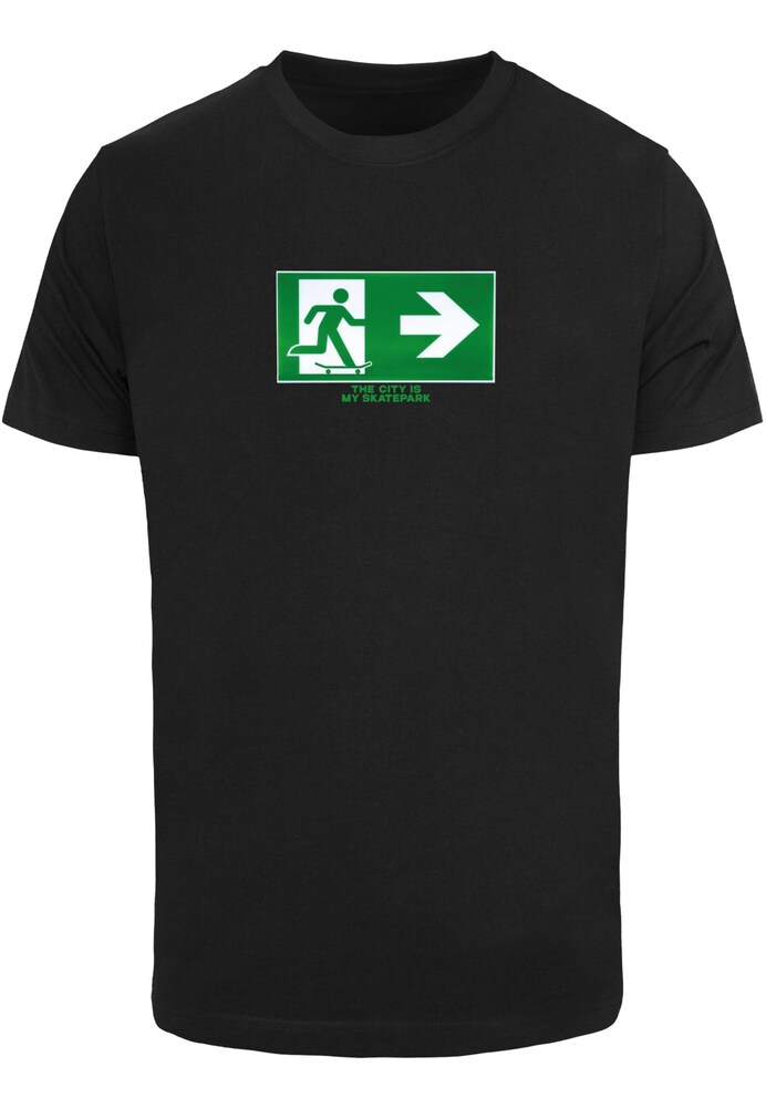 Mister Tee T-Shirt 'Skate Exit' Herren Größe M grün / schwarz / weiß