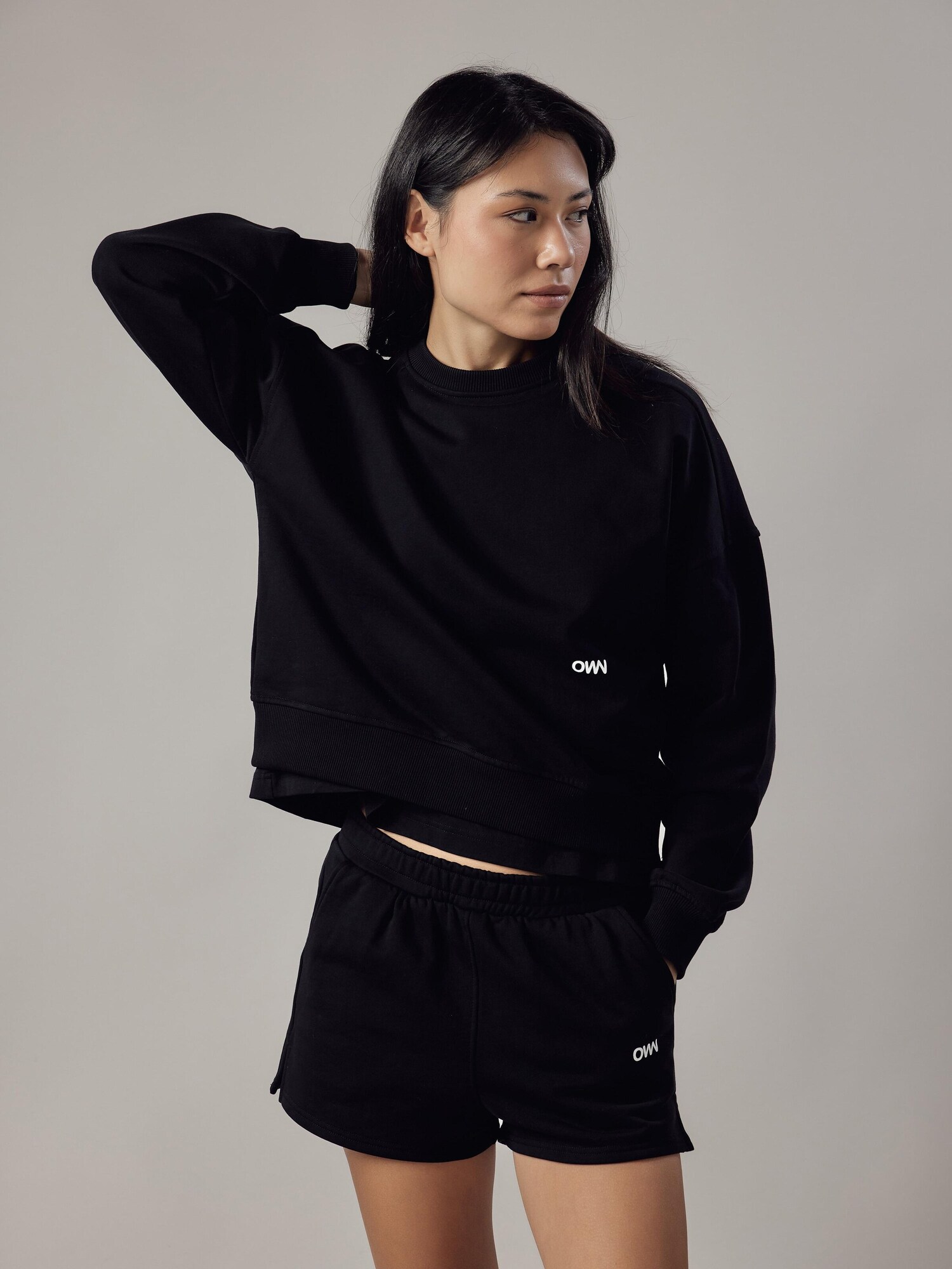 OWN Off With Nature Felpa 'Felpa Girocollo Loose Fit' nero