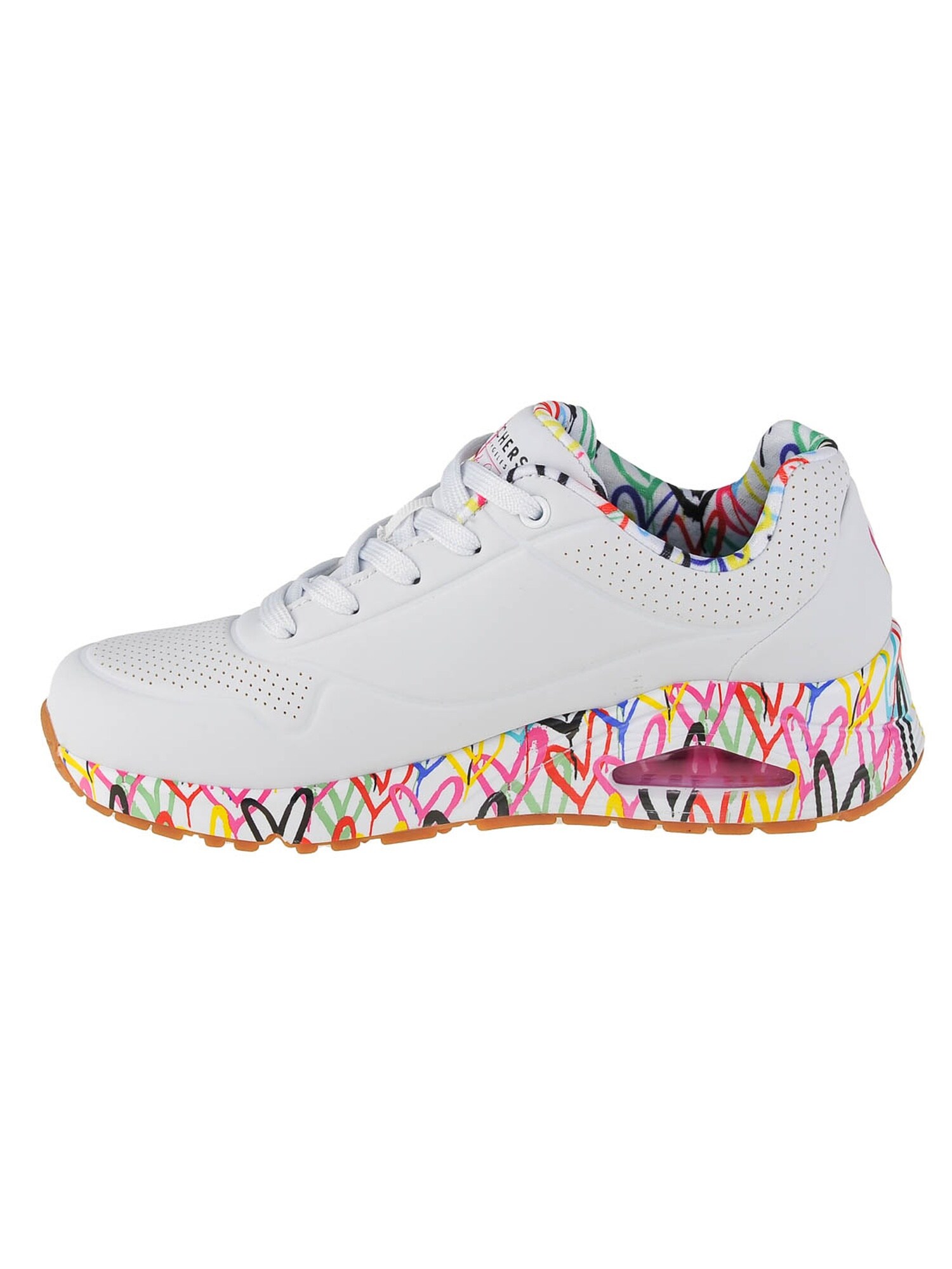 SKECHERS Nízke tenisky 'Uno-Loving Love'  modrá / žltá / červená / prírodná biela