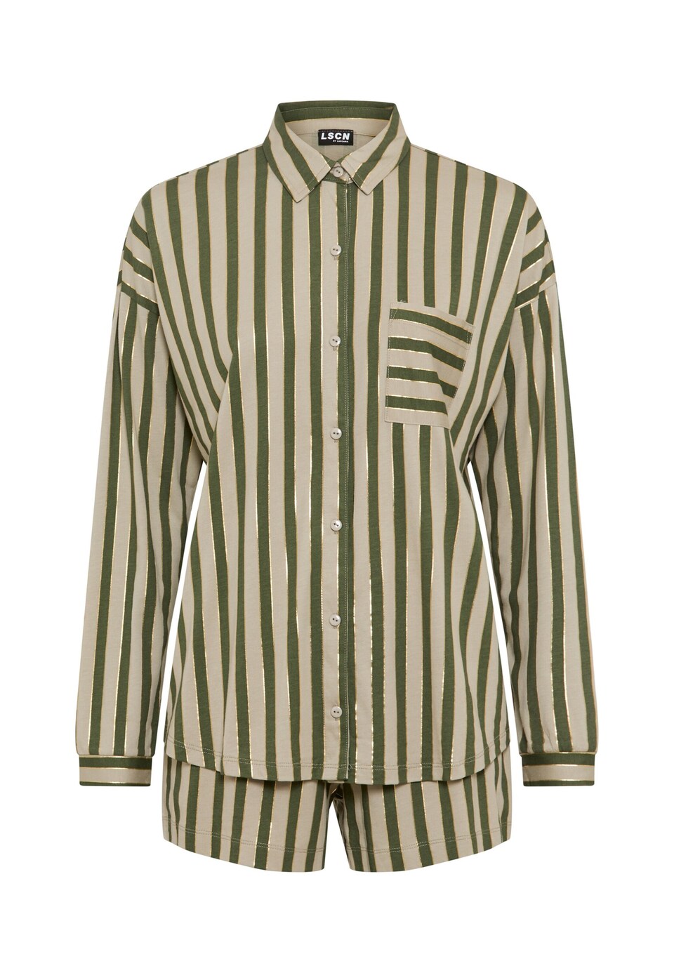 Kort pyjamas guld / pastellgrön