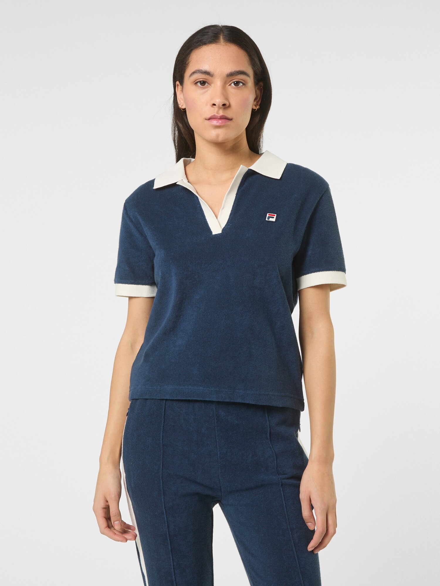 FILA Camiseta 'BELFORT relaxed johnny collar towelling top'  azul