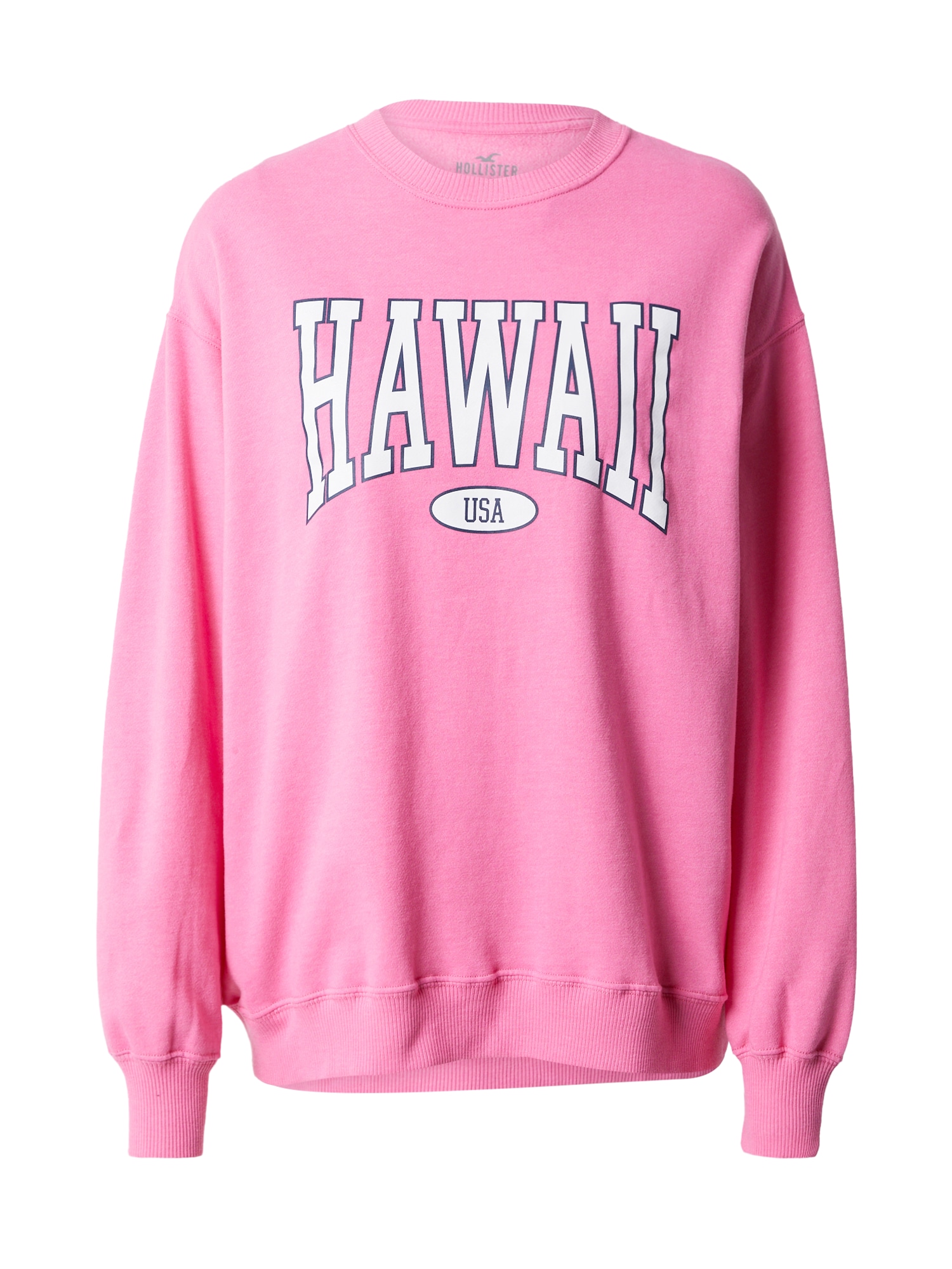 HOLLISTER Sweater majica  mornarsko plava / roza / bijela