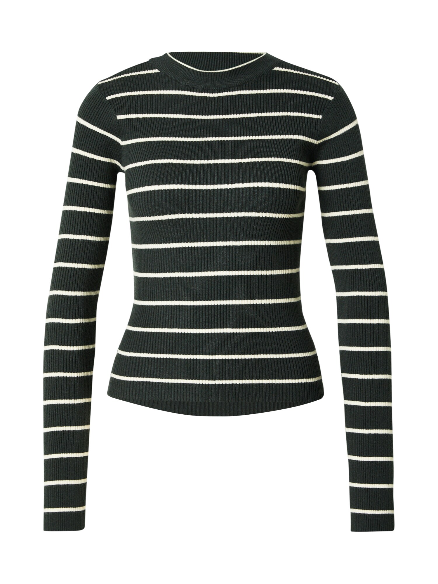 PIECES Pulover  verde închis / alb