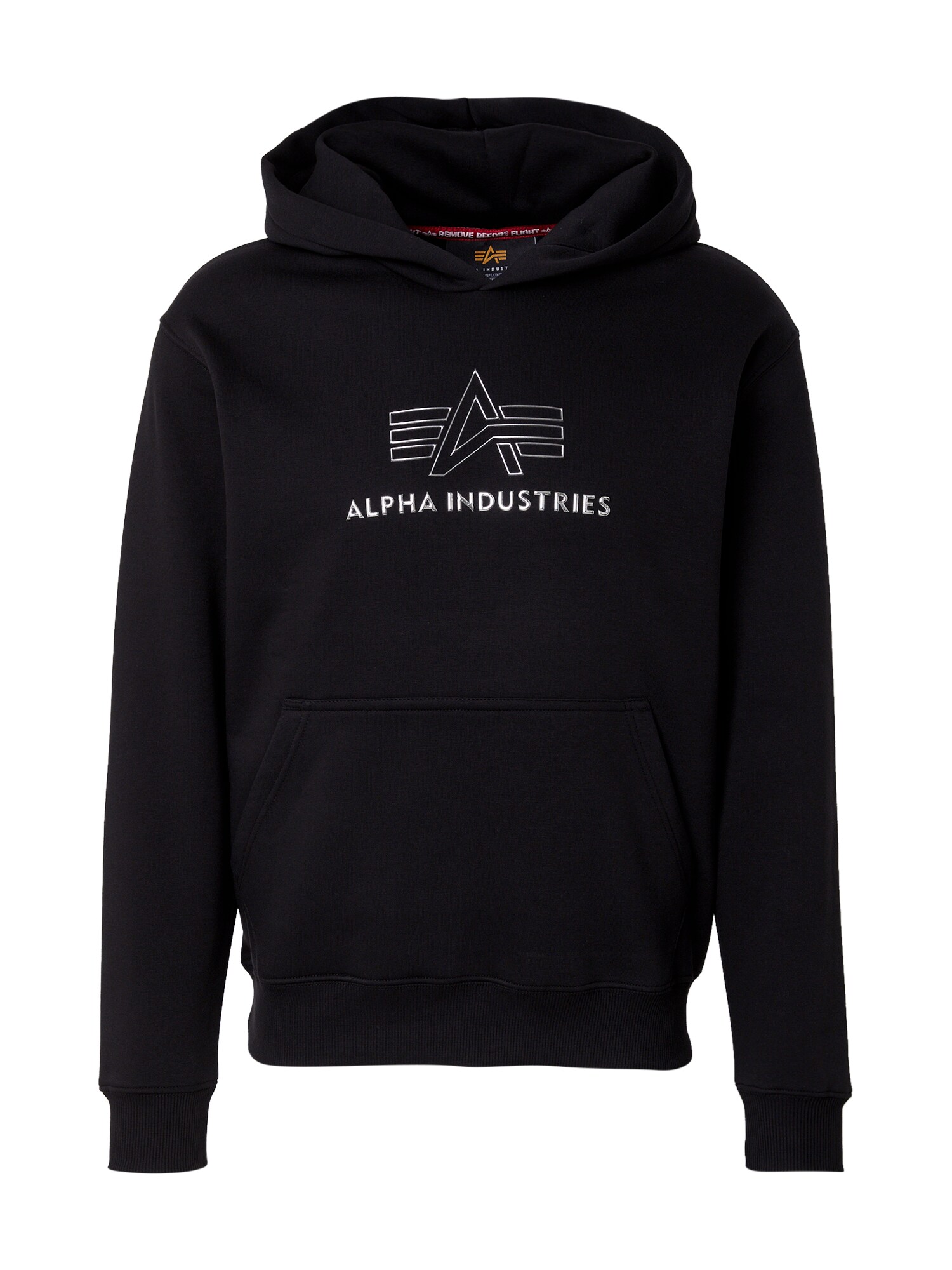 ALPHA INDUSTRIES Mikina  čierna / strieborná