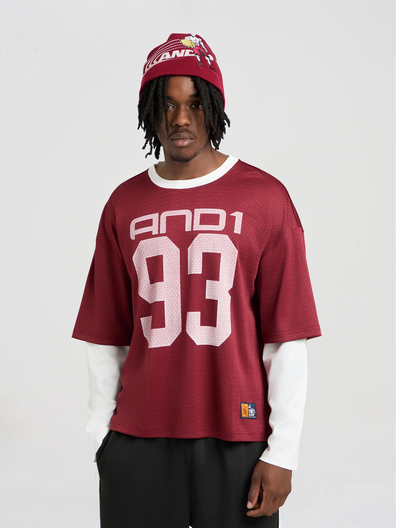 AND1 Camiseta  rojo / rojo pastel / blanco – imagen 4