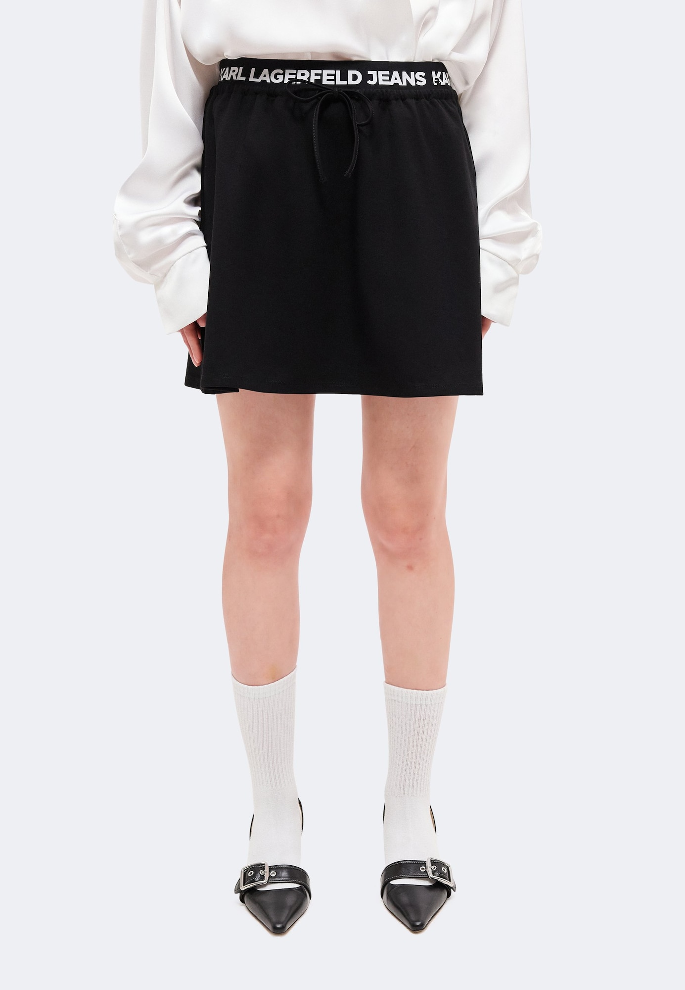 KARL LAGERFELD JEANS Falda 'MILANO' negro / blanco – imagen 2
