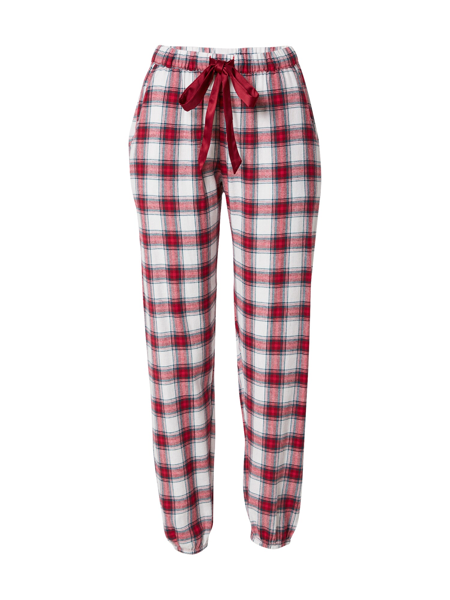 Hunkemöller Pižaminės kelnės  tamsiai raudona / balta / juoda