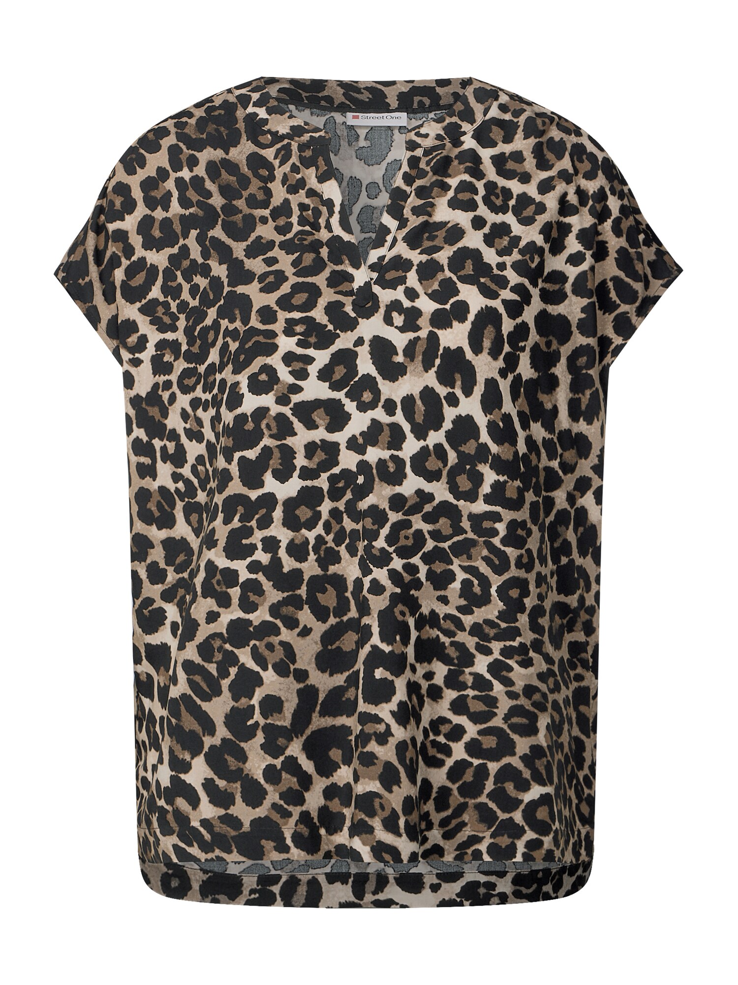 STREET ONE Bluză  brocart / maro deschis / negru