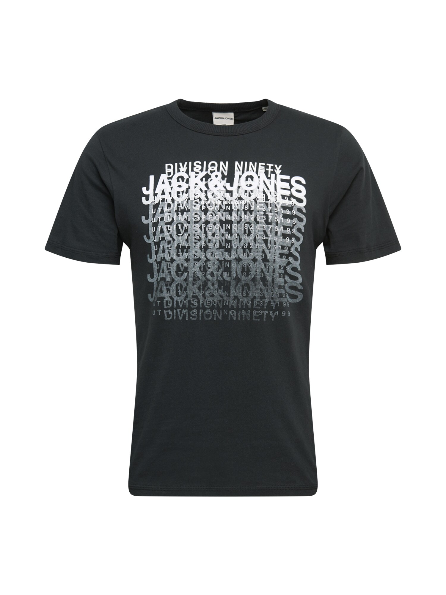 JACK & JONES Marškinėliai 'CLUB'  juoda / balta / pilka