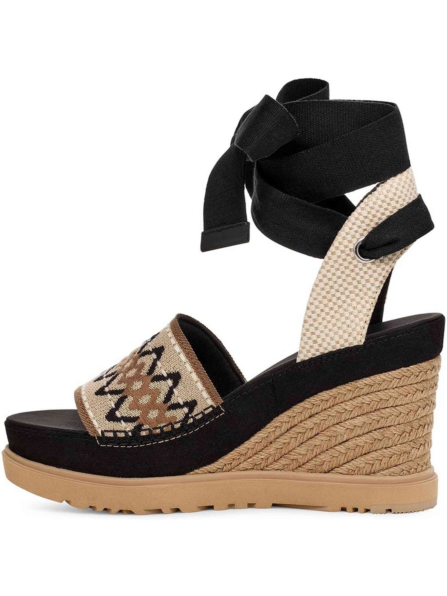 Sandalias Ugg de Plataforma con Tiras de Esparto para Mujer Negro – imagen 2