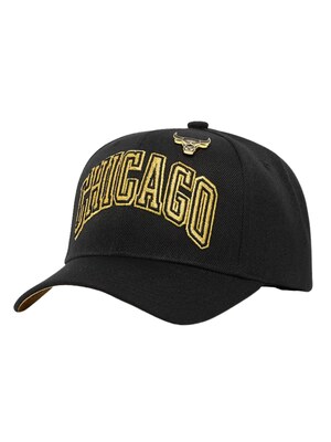 Mitchell & Ness Gorra 'Gorra mitchell & ness negra bulls pined gold pro'  negro