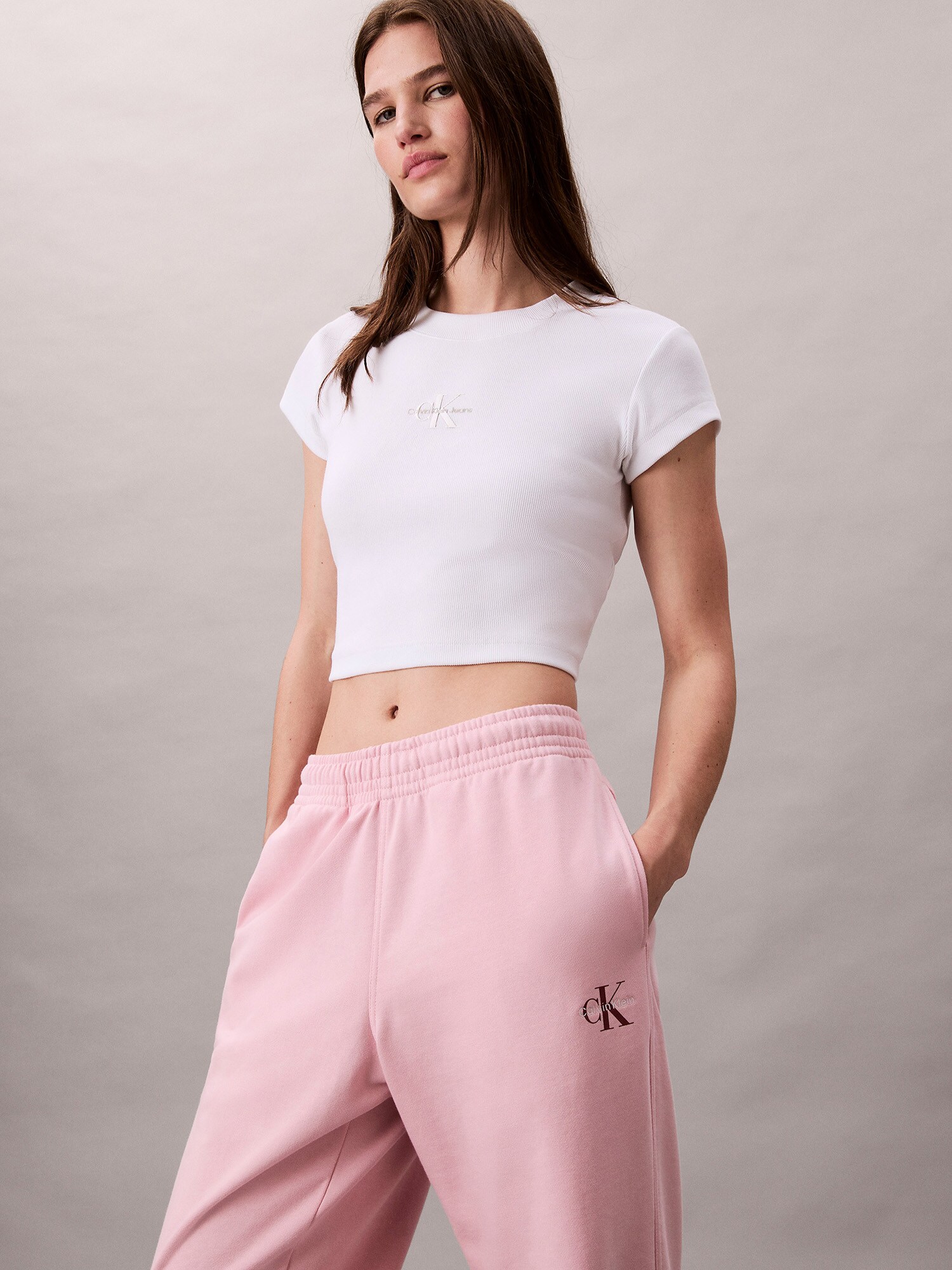 Calvin Klein Jeans Nohavice ružová / ružová / vínovo červená (obrázok 5)