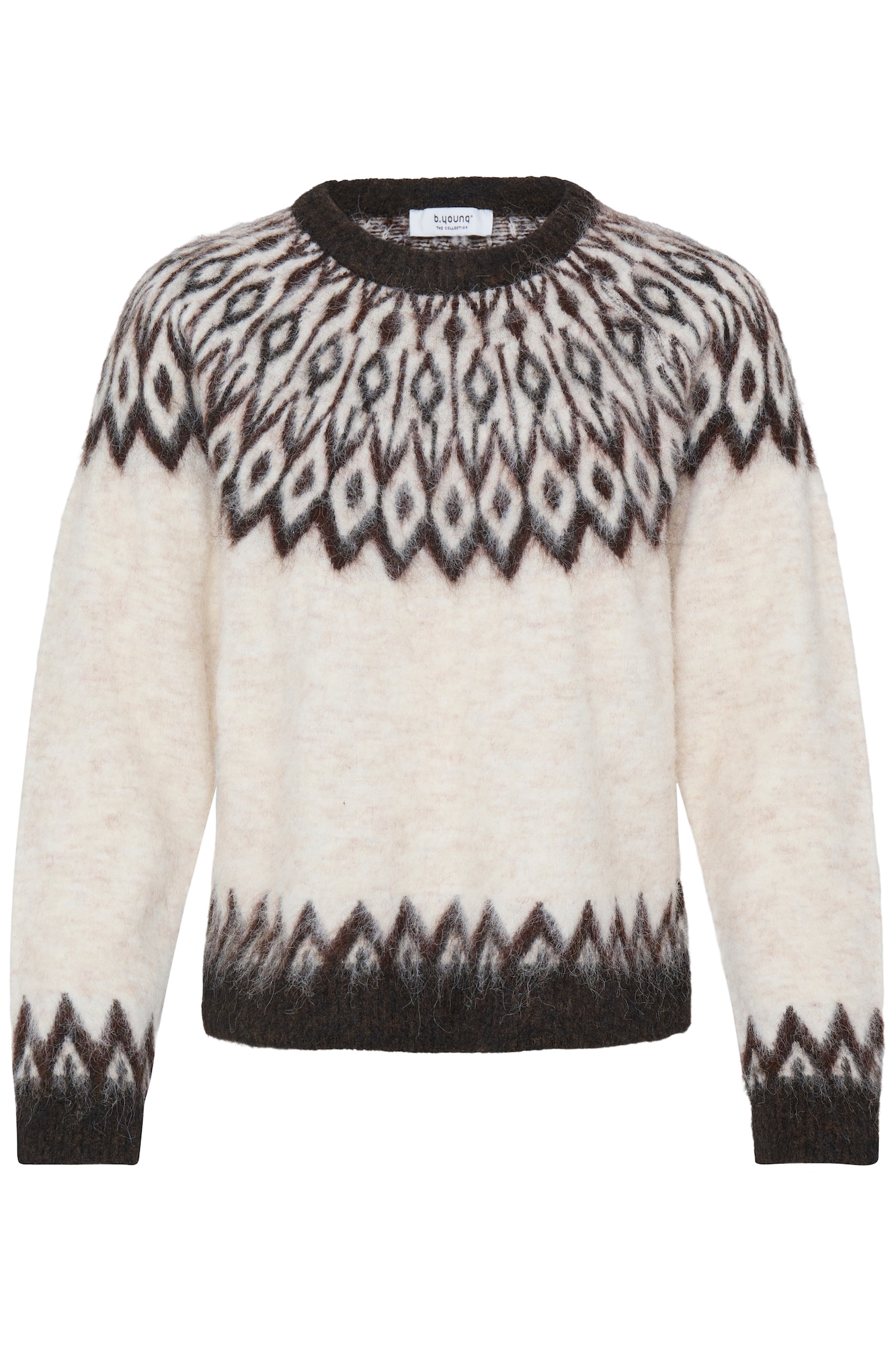 b.young Jersey 'BYMILOU' beige claro / marrón oscuro