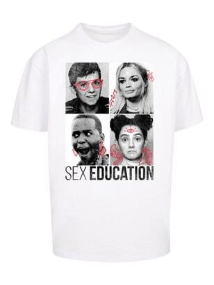 F4NT4STIC Shirt ‘Sex Education Class Photos Netflix TV Series’ Grijs / Rood / Zwart / Wit